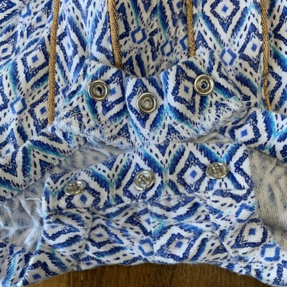 MONSOON Baby Girls Aztec Diamonds Romper 3-6 Mos Bubble Shorts Playsuit Infant - Picture 4 of 7